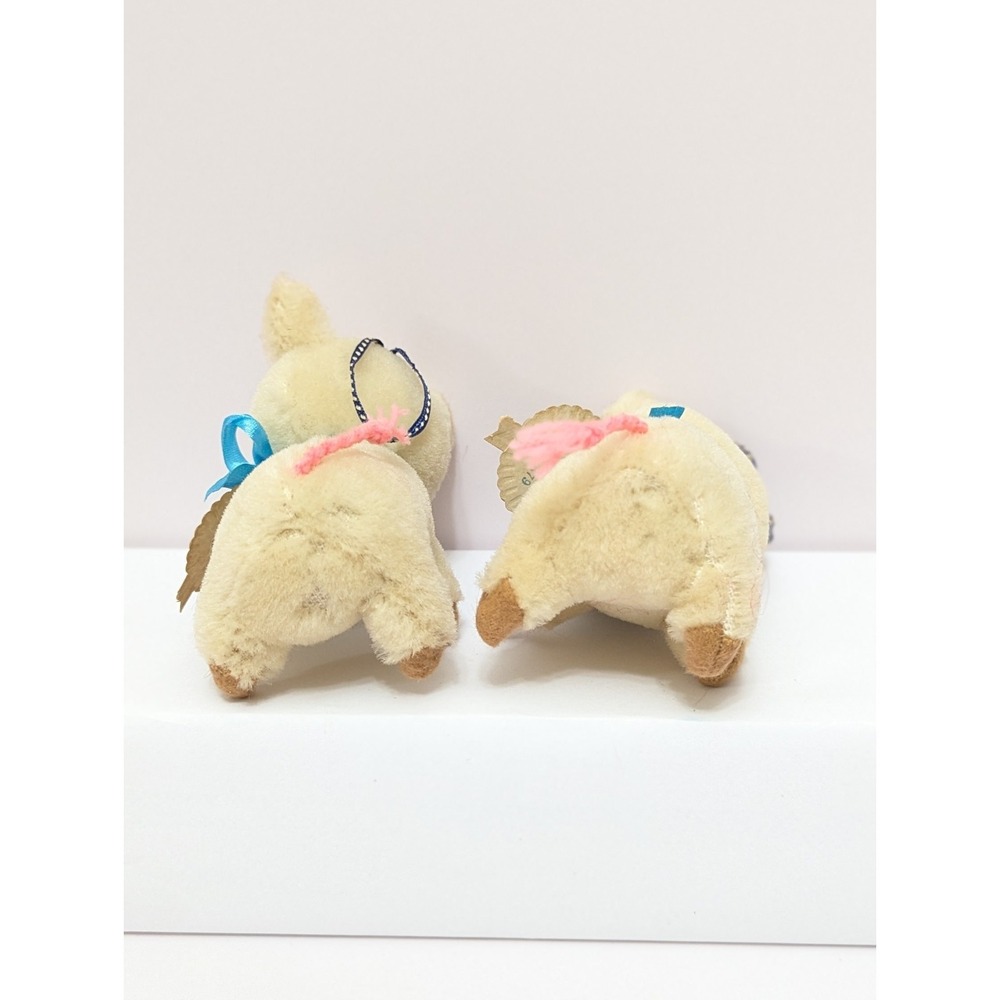 Shanghai Doll Factory Stuffed Mini Pig Pure Wool Ornament 4" w/Tag (Set Of 2) - Picture 8 of 10
